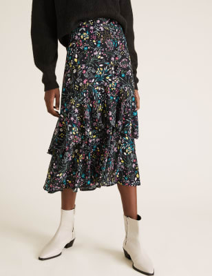 marks and spencer floral skirt