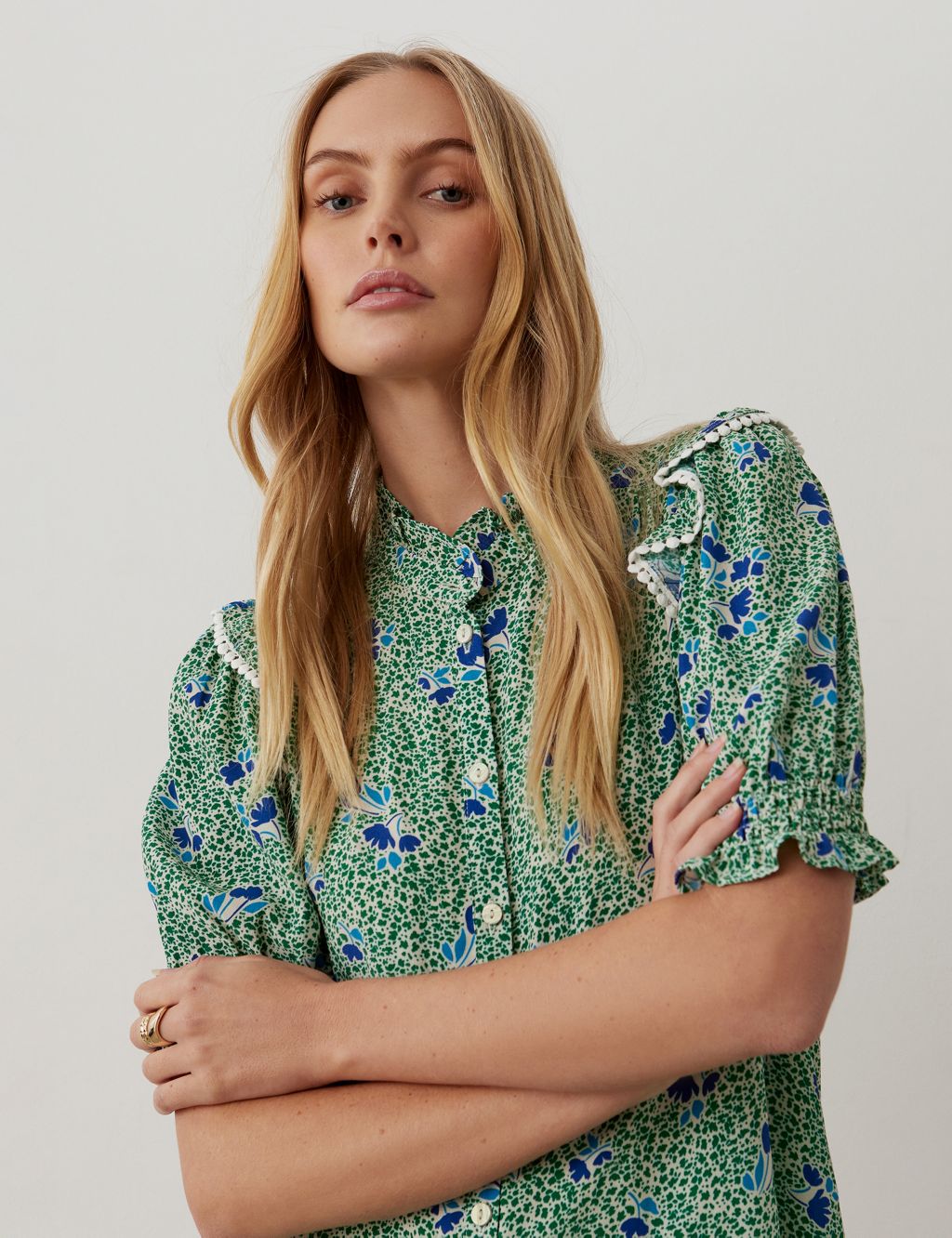 Floral Frill Detail Puff Sleeve Blouse 4 of 6