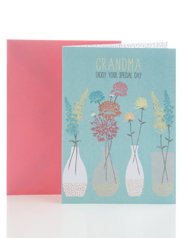 Floral Grandma Birthday Card Image 1 of 2