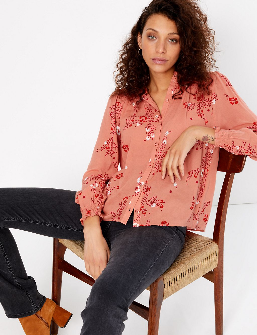 Floral High Neck Blouse 2 of 4