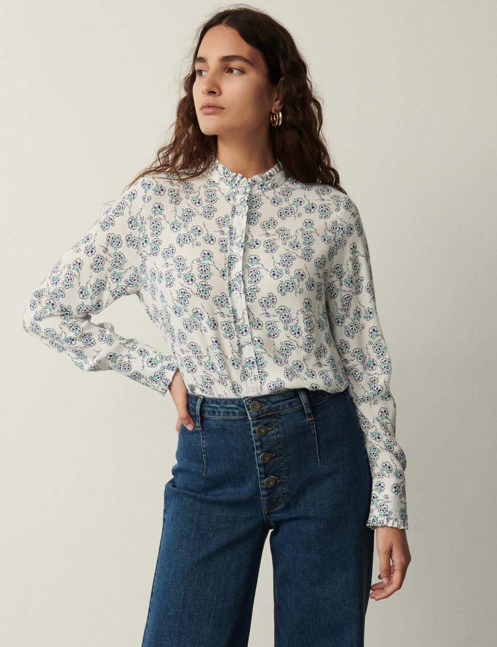 Floral High Neck Blouse 2 of 8