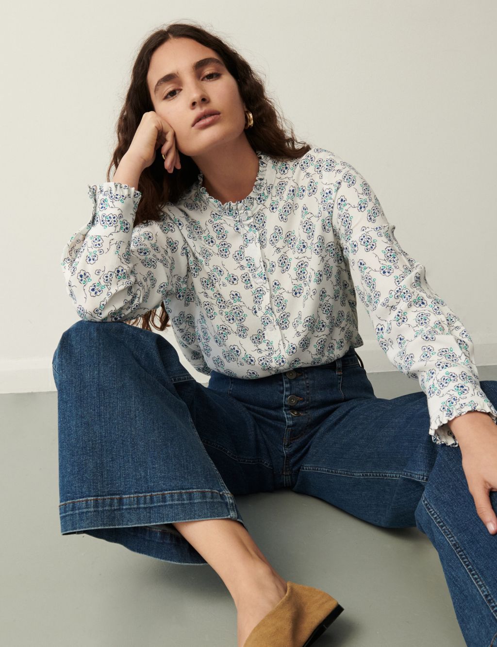 Floral High Neck Blouse 7 of 8