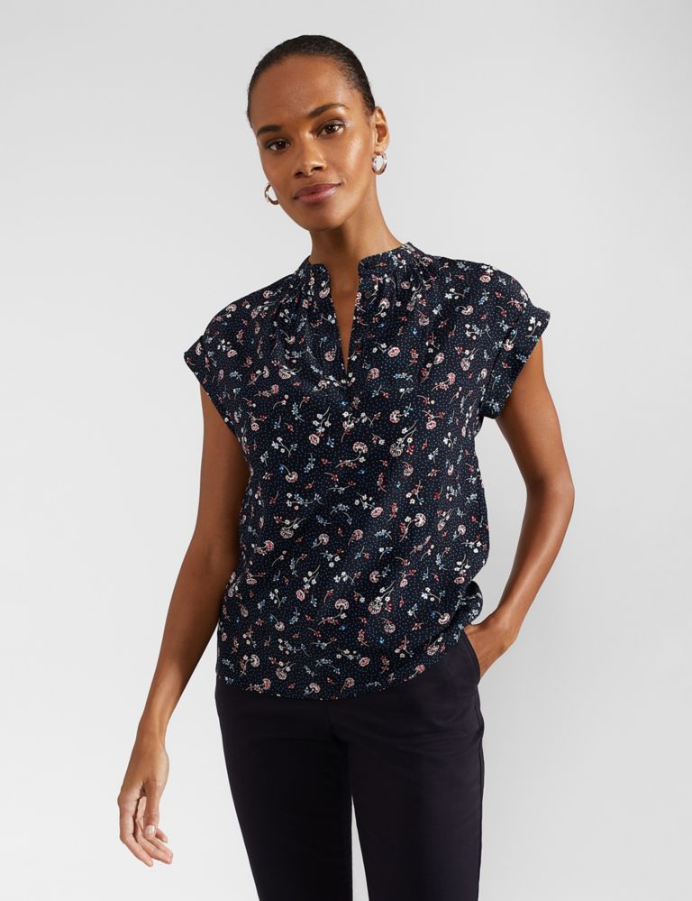 Floral High Neck Blouse 1 of 7