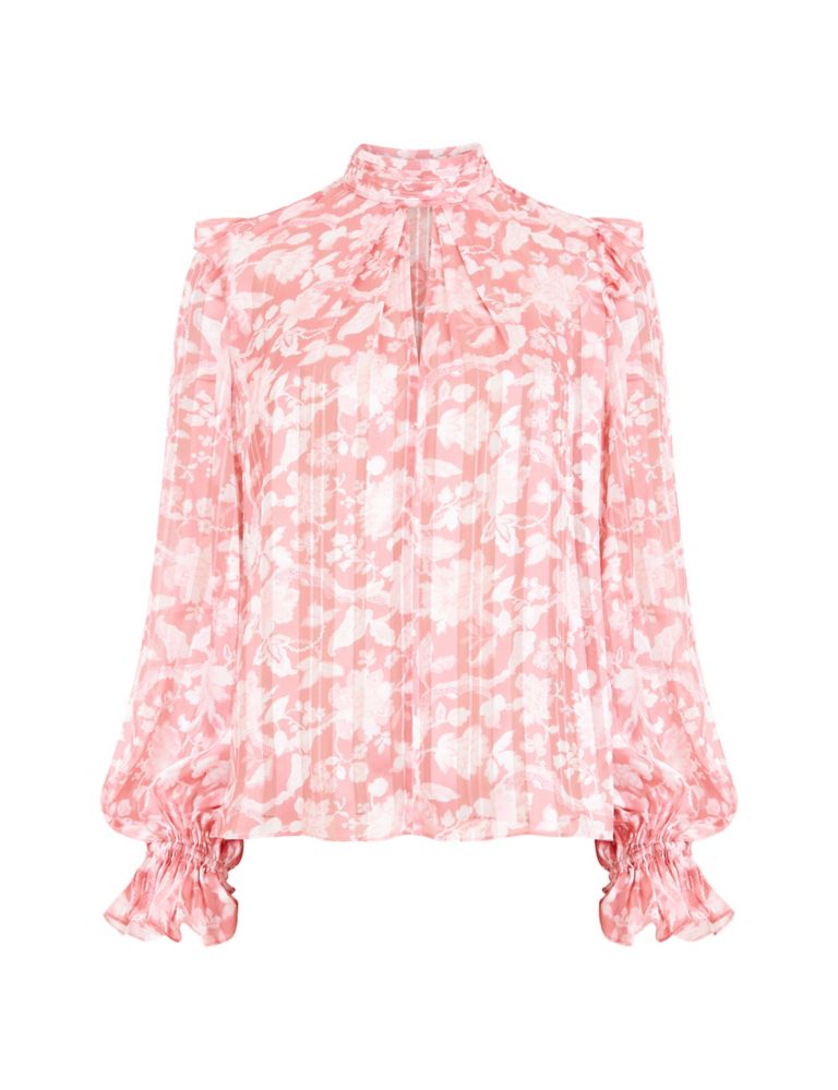 Floral High Neck Frill Detail Blouse 2 of 4