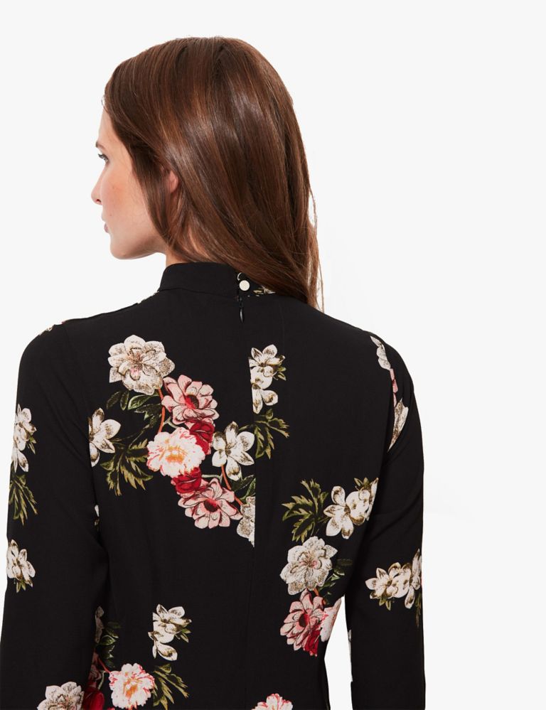 Floral High Neck Long Sleeve Top 3 of 4