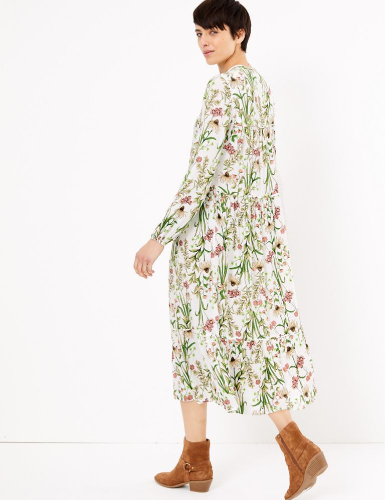 Floral High Neck Midaxi Relaxed Dress | M&S Collection | M&S