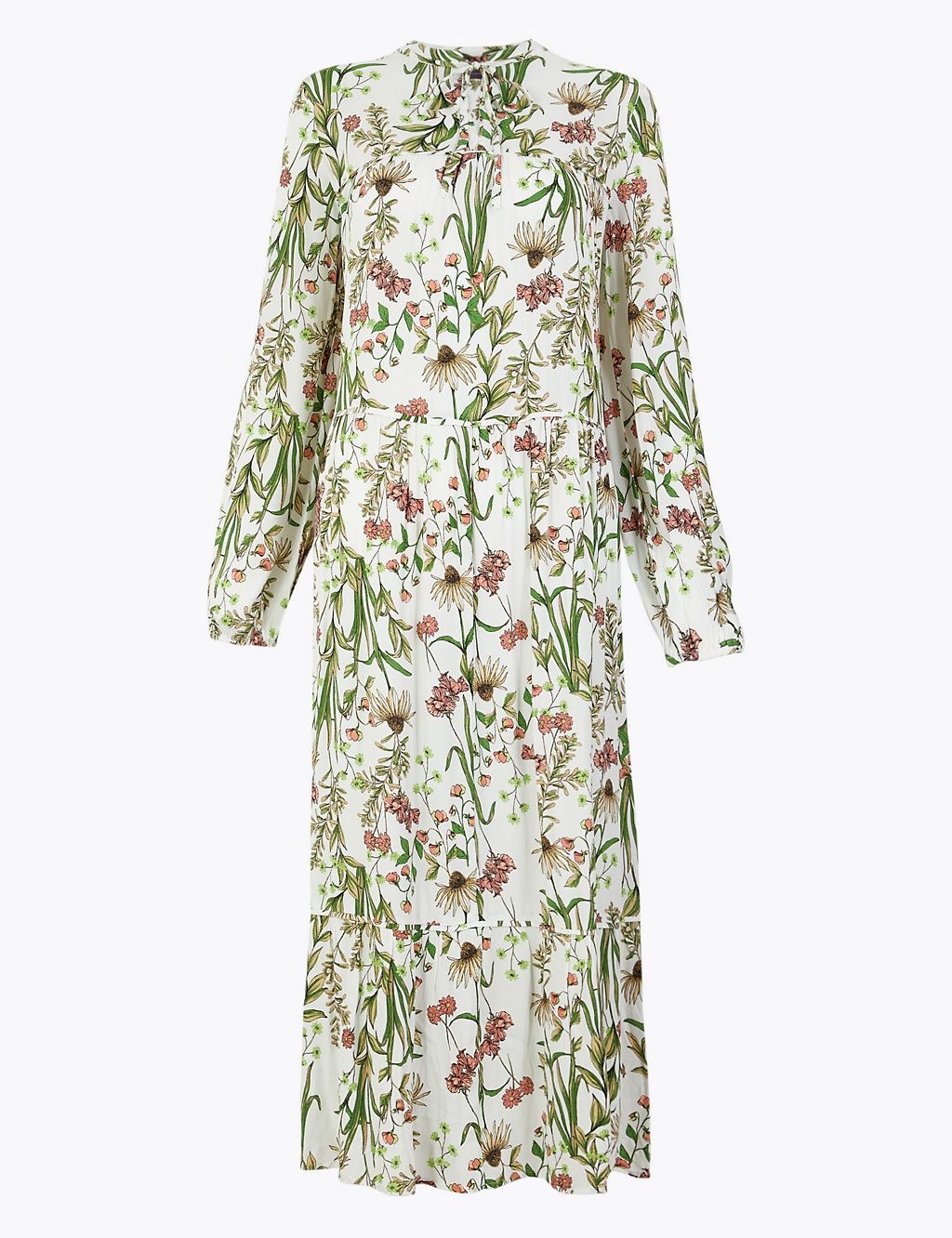 Floral High Neck Midaxi Relaxed Dress 1 of 5