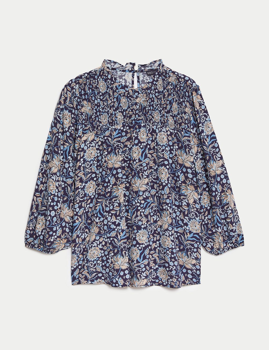 Floral High Neck Smocked Blouse | M&S Collection | M&S