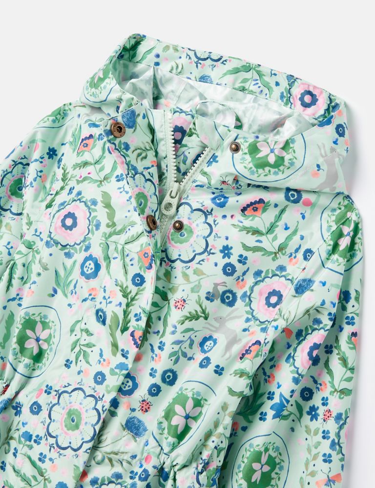 Floral Hooded Packaway Raincoat (2-12 Yrs) 3 of 8