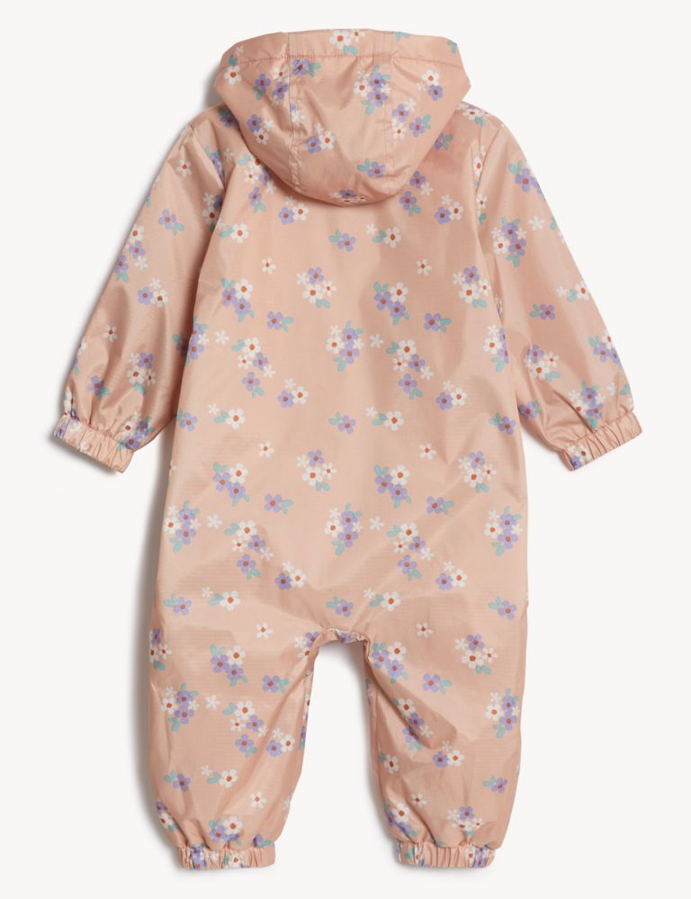 Floral Hooded Puddlesuit (0-3 Yrs) 2 of 3