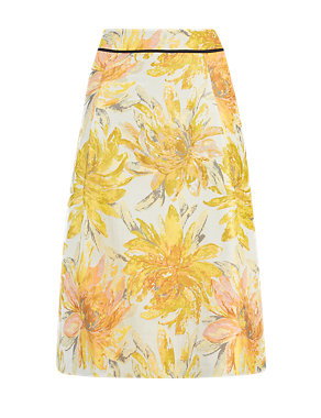 Floral Jacquard A-Line Skirt Image 2 of 4