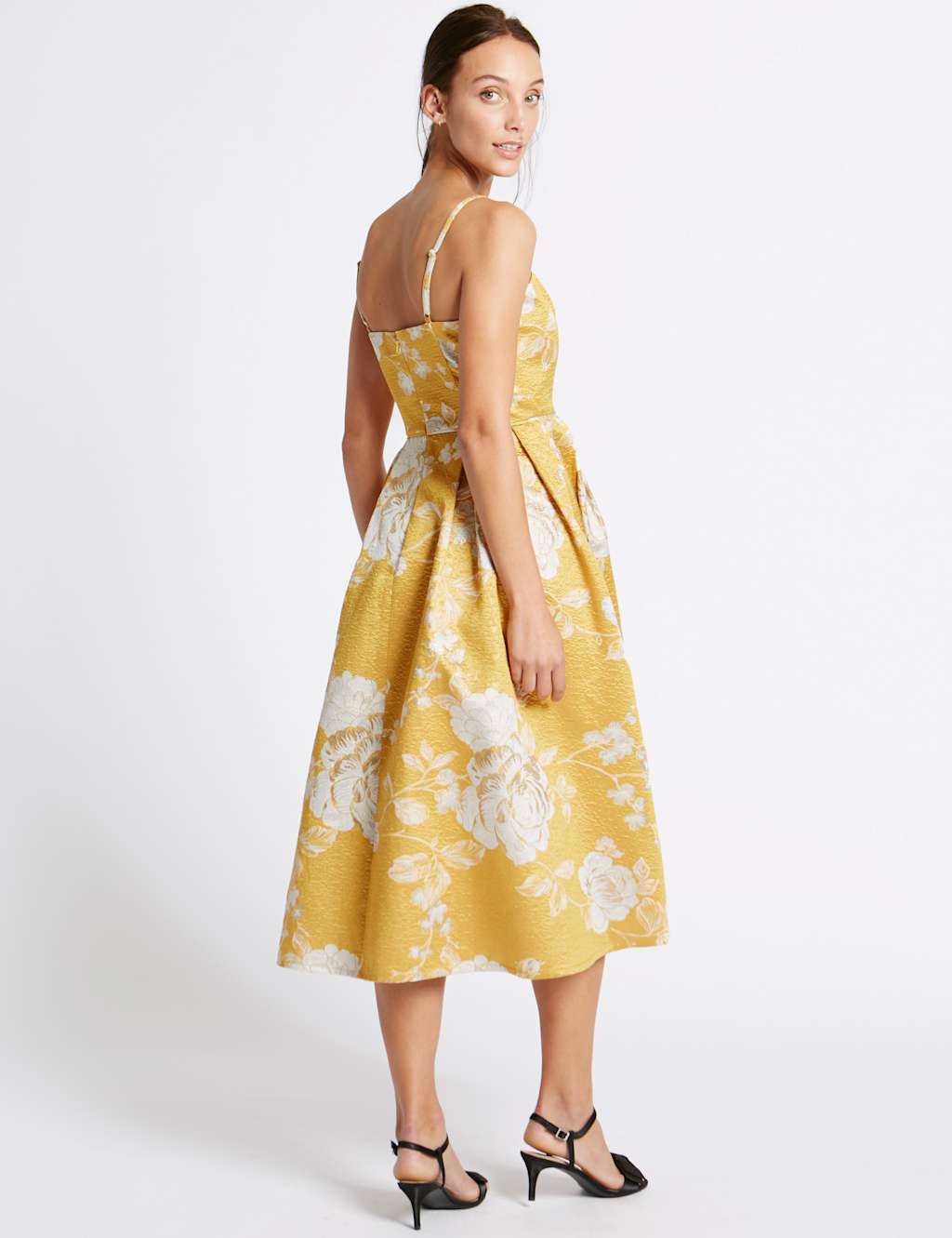 Floral Jacquard Prom Dress 4 of 5