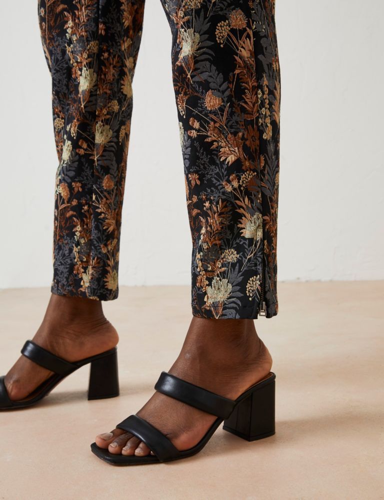 Floral Jacquard Side Zip Slim Fit Trousers 6 of 6