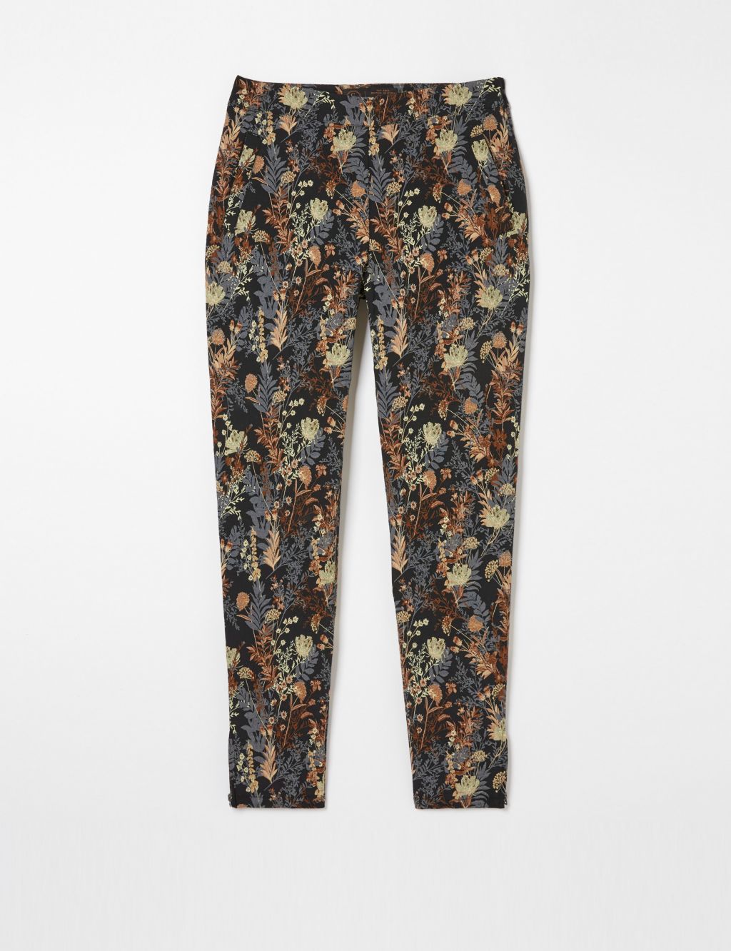 Floral Jacquard Side Zip Slim Fit Trousers 1 of 6