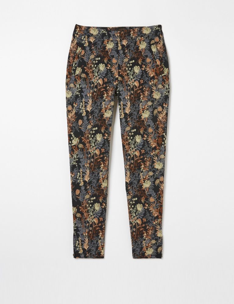 Floral Jacquard Side Zip Slim Fit Trousers 2 of 6