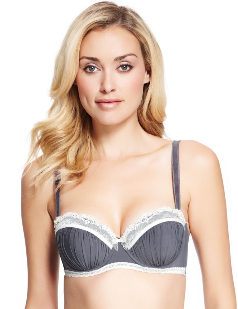 Floral Lace & Ruched Balcony A-DD Bra 2 of 4