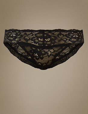 Floral Lace Bikini Knickers Image 2 of 3