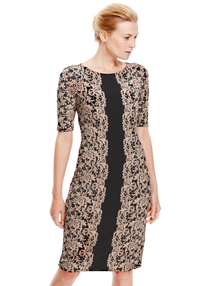 Floral Lace Bodycon Dress 1 of 4