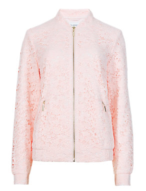 Floral Lace Bomber Jacket Image 2 of 4