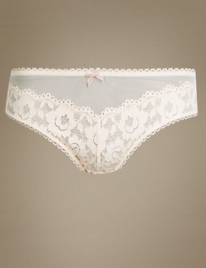 Floral Lace Brazilian Knickers Image 2 of 4