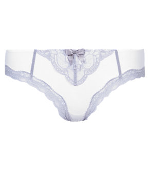 Floral Lace Caged Brazilian Knickers Image 2 of 5