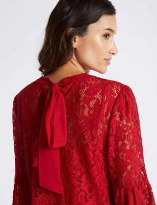 Lace flute outlet sleeve top