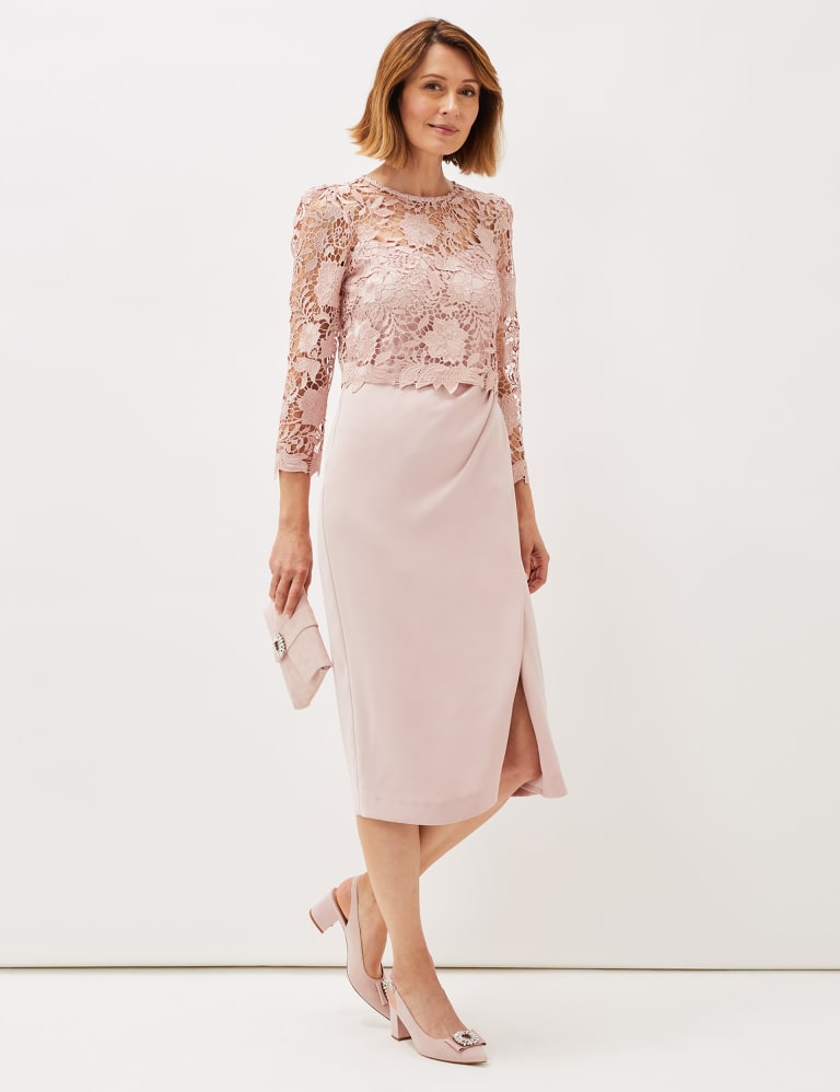 Floral Lace Knee Length Shift Dress Phase Eight M S