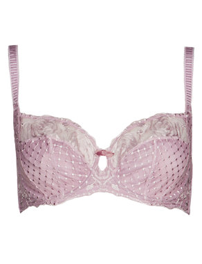 Floral Lace Non-Padded Balcony B-DD Bra Image 2 of 4