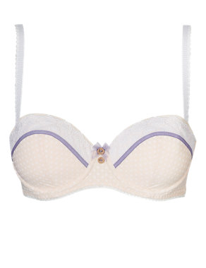 Floral Lace Padded Balcony A-DD Bra Image 2 of 4
