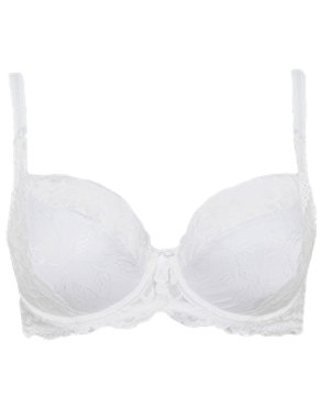 Floral Lace Padded Balcony B-DD Bra Image 2 of 4