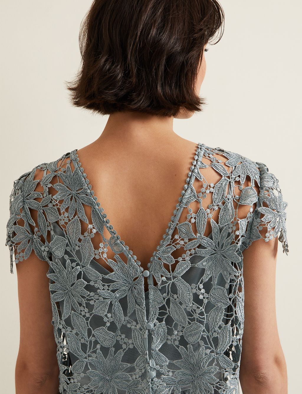 Floral Lace Pleated Skater Dress 5 of 8