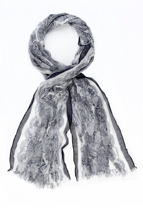 Floral Lace Print Scarf Image 1 of 1