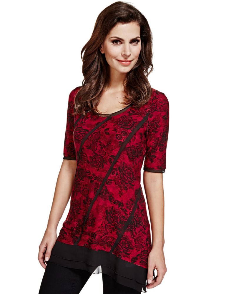 Floral Lace Print Tunic 1 of 4