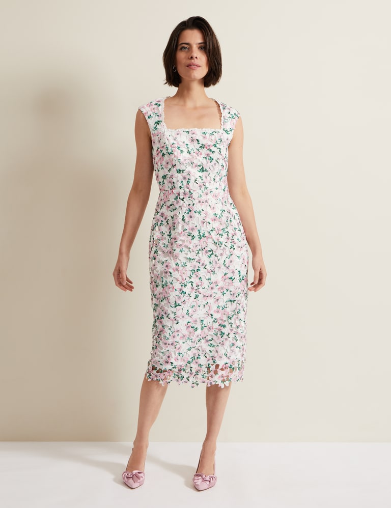 Floral lace bodycon dress online