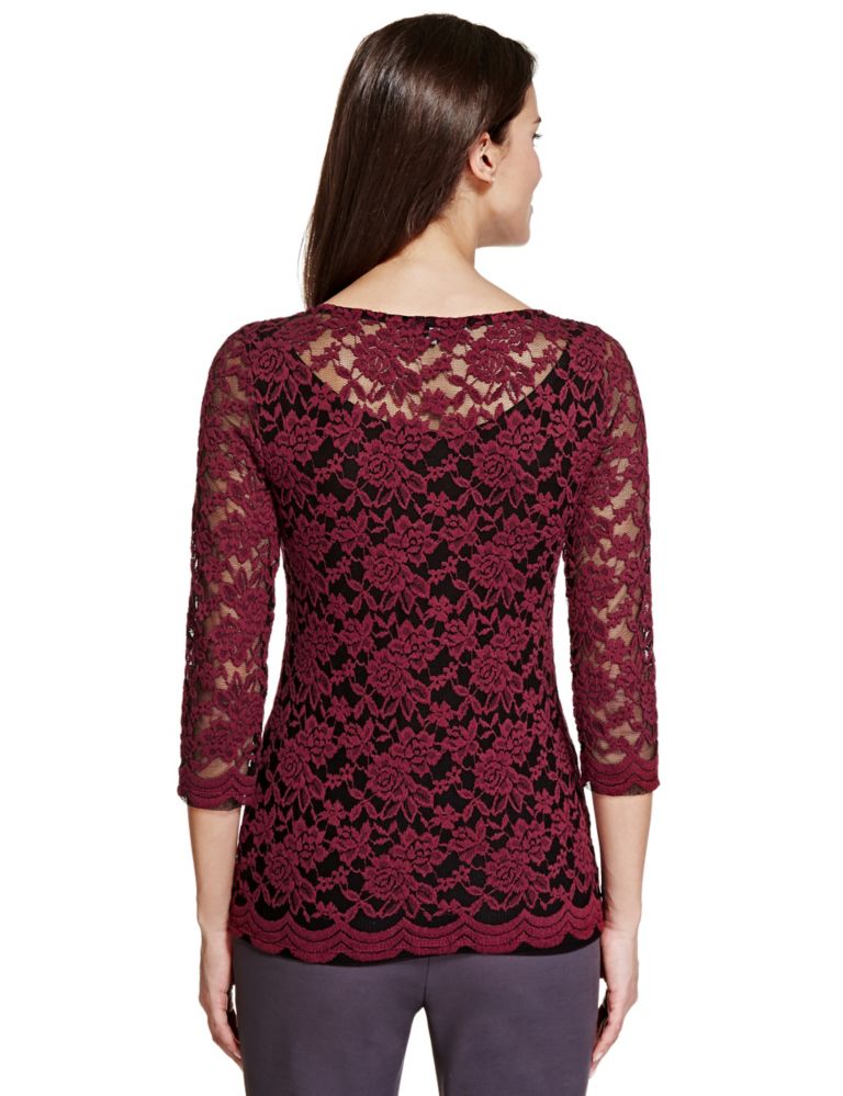 Floral Lace Two Tone Top 4 of 4