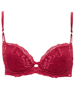 Floral Lace Underwired Padded Balcony A-DD Bra Image 2 of 4