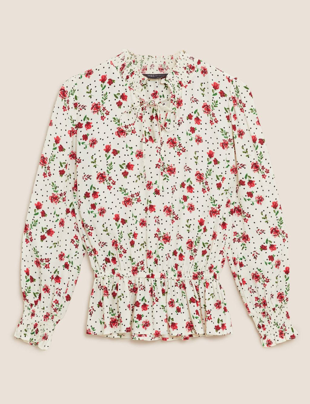 Floral Long Sleeve Peplum Blouse | M&S Collection | M&S