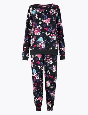 next black floral pyjamas