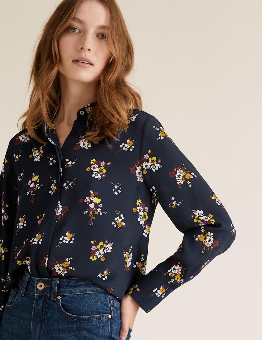 Floral Long Sleeve Shirt M&S Collection M&S