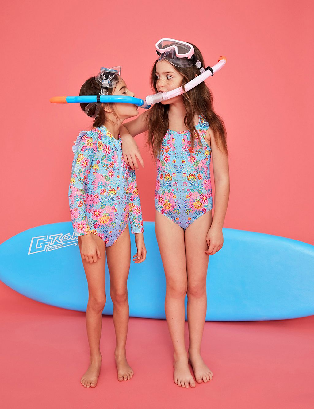 Floral Long Sleeve Swimsuit (3-13 Yrs) 1 of 3