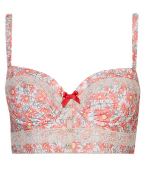 Floral Longline Padded Underwired Balcony A-DD Bra Image 2 of 5