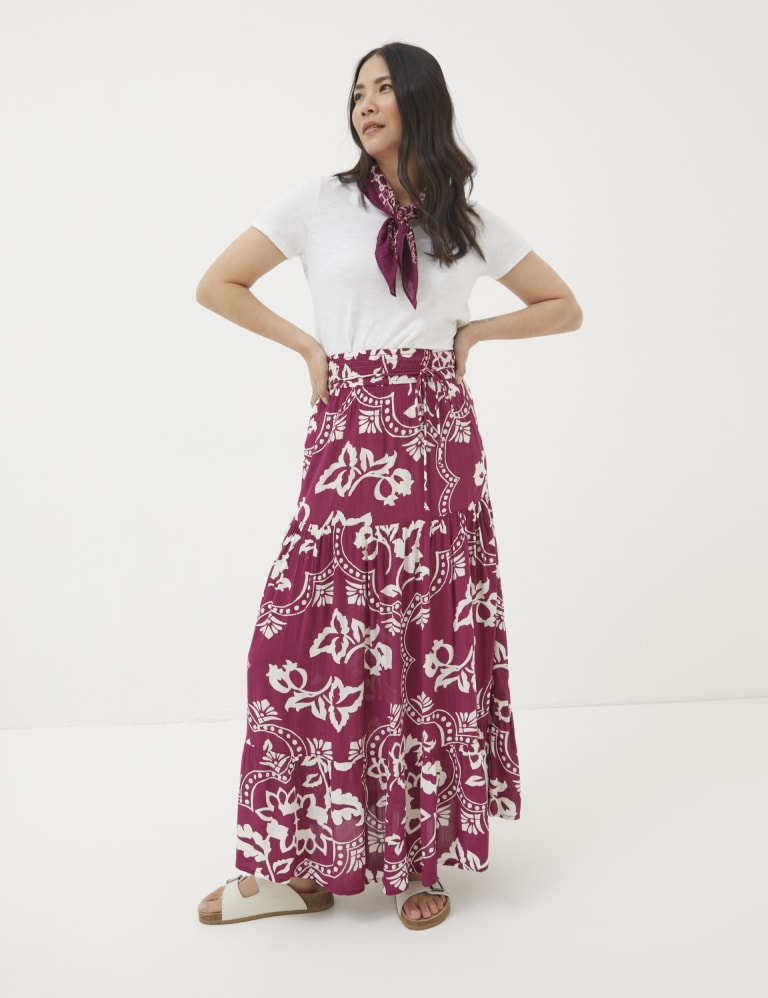 Floral Maxi A Line Skirt