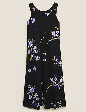 Floral Maxi Column Dress with Linen Image 2 of 7