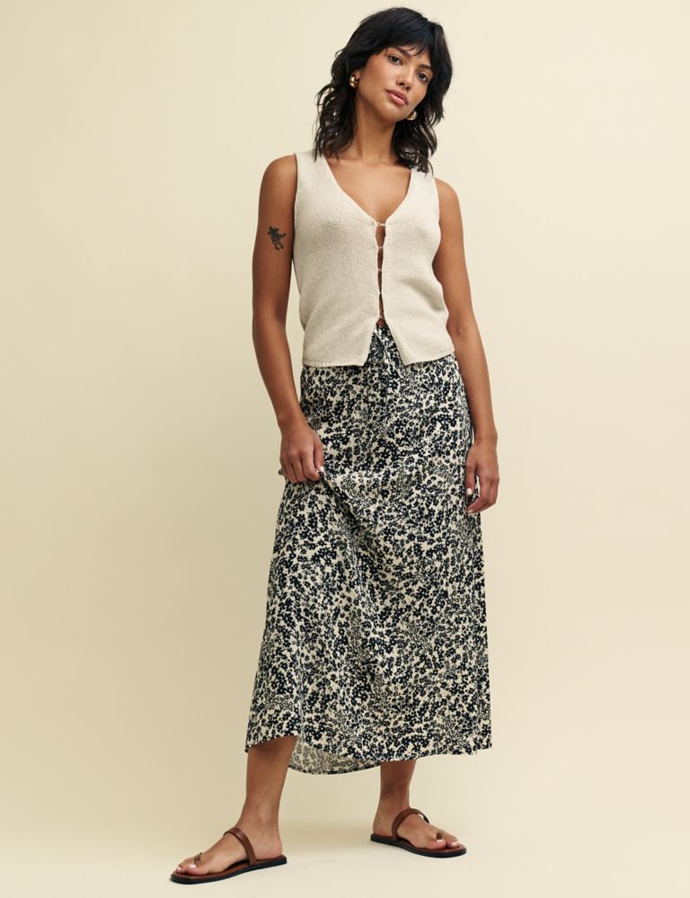 Floral Midaxi A-Line Skirt 1 of 8