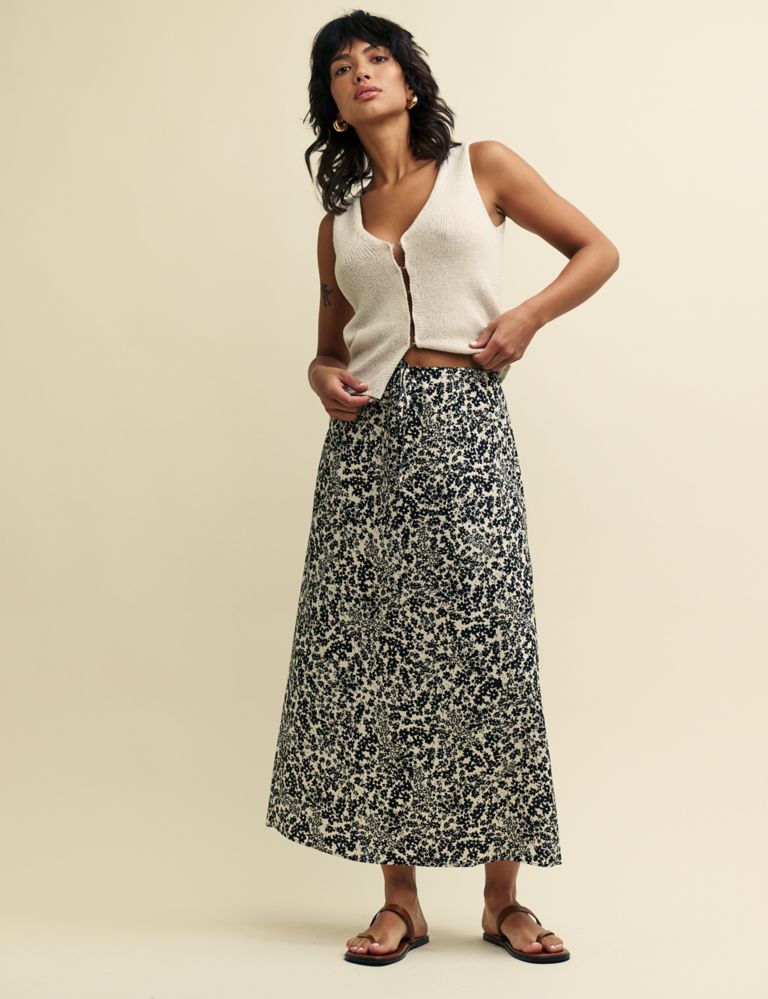 Floral Midaxi A-Line Skirt 4 of 8