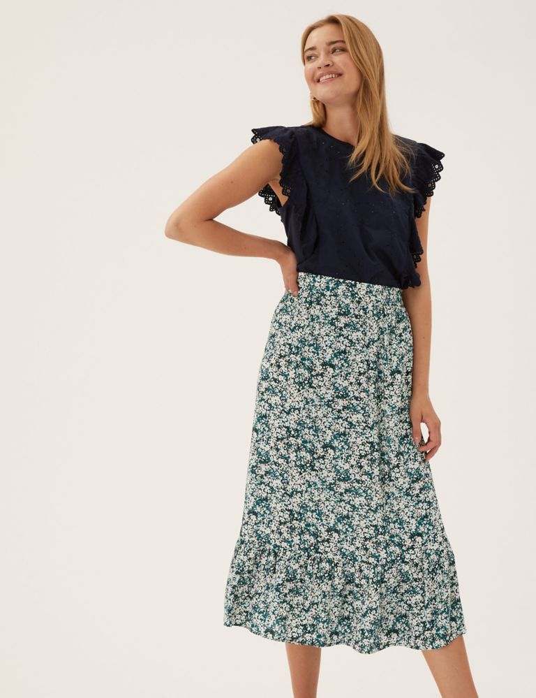 Floral Midaxi Tiered Skirt 6 of 6