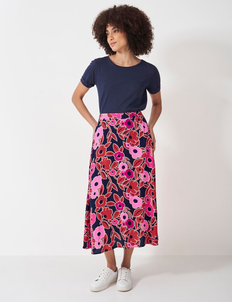 Floral Midi A-Line Skirt 1 of 5
