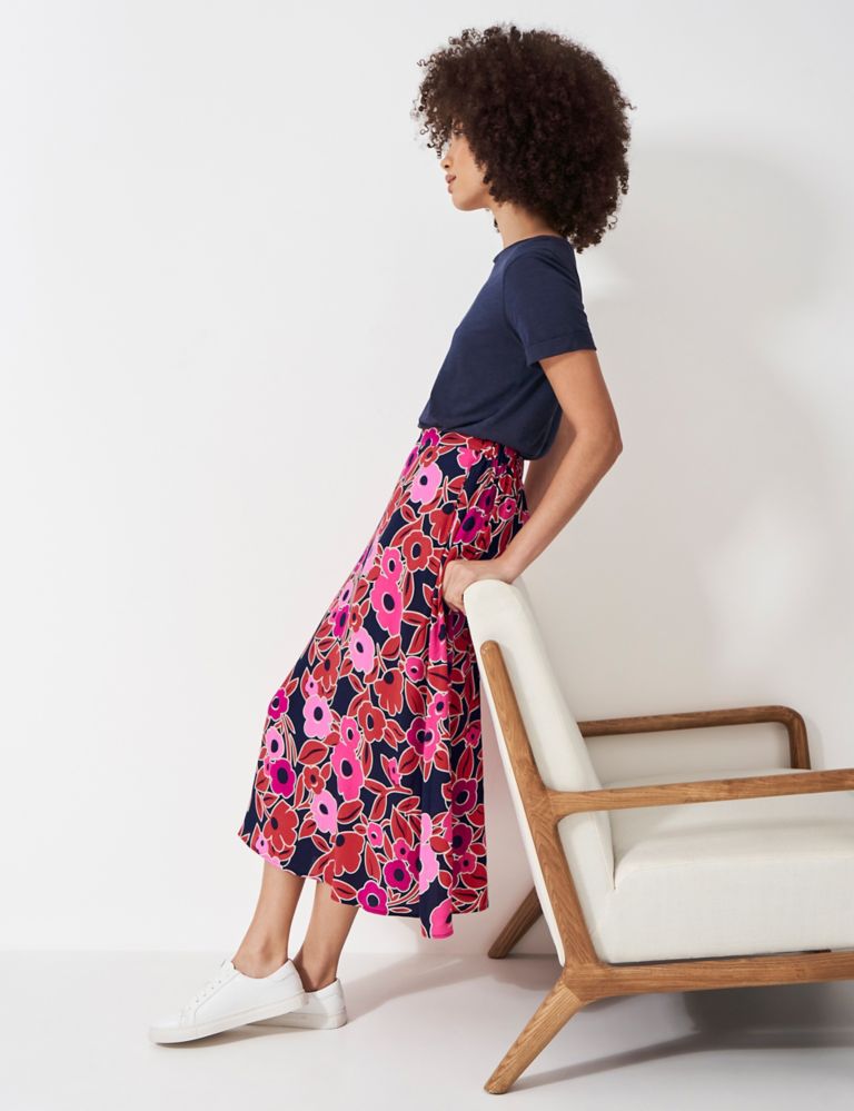 Floral Midi A-Line Skirt 3 of 5