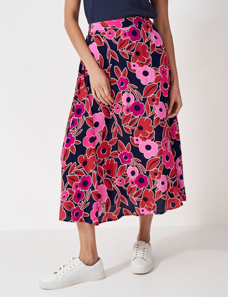 Floral Midi A-Line Skirt 5 of 5
