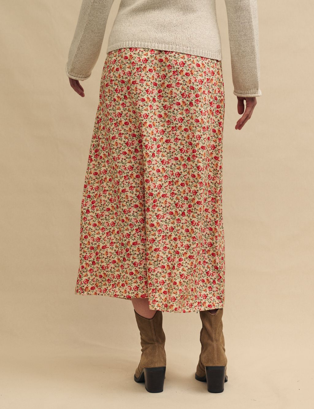 Floral Midi A-Line Skirt 2 of 4